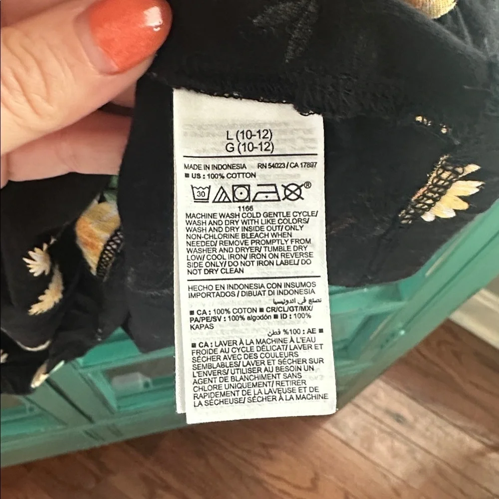 Old Navy Black Dress with Yellow Floral Accents